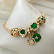 Pandora green stone pendant bracelet
