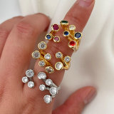 Pave zircon flower ring