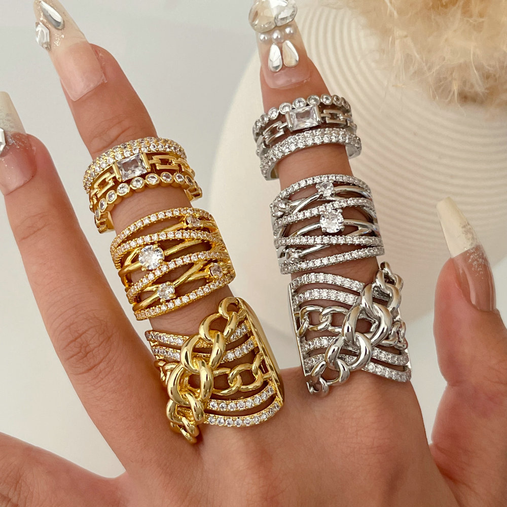 Pave zircon cross ring