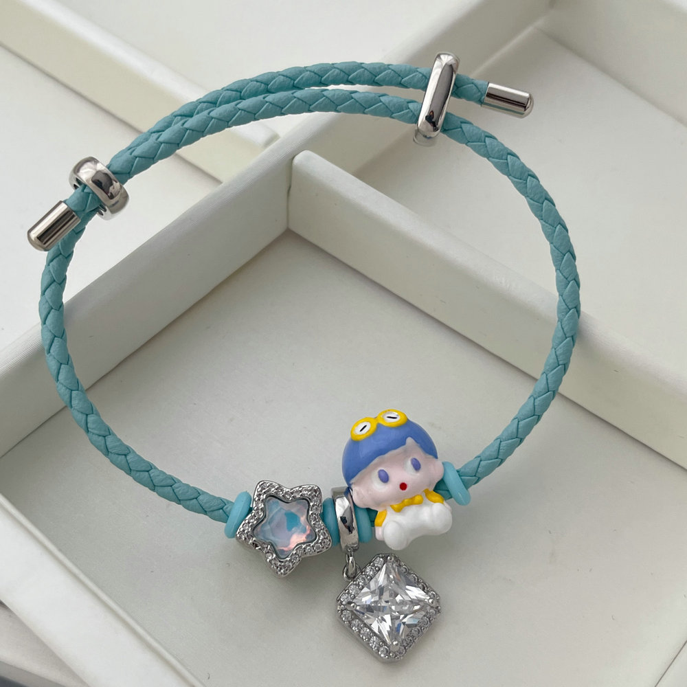 Pandora blue bead pendant bracelet