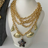 Chunky chain sea charm necklace