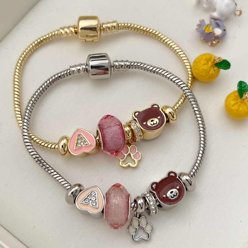 Pandora bear pendant bracelet