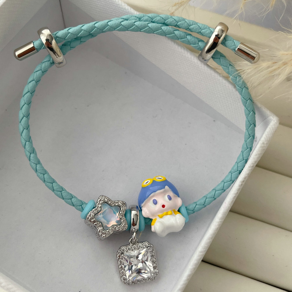 Pandora blue bead pendant bracelet
