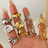 Summer collection snail star ring