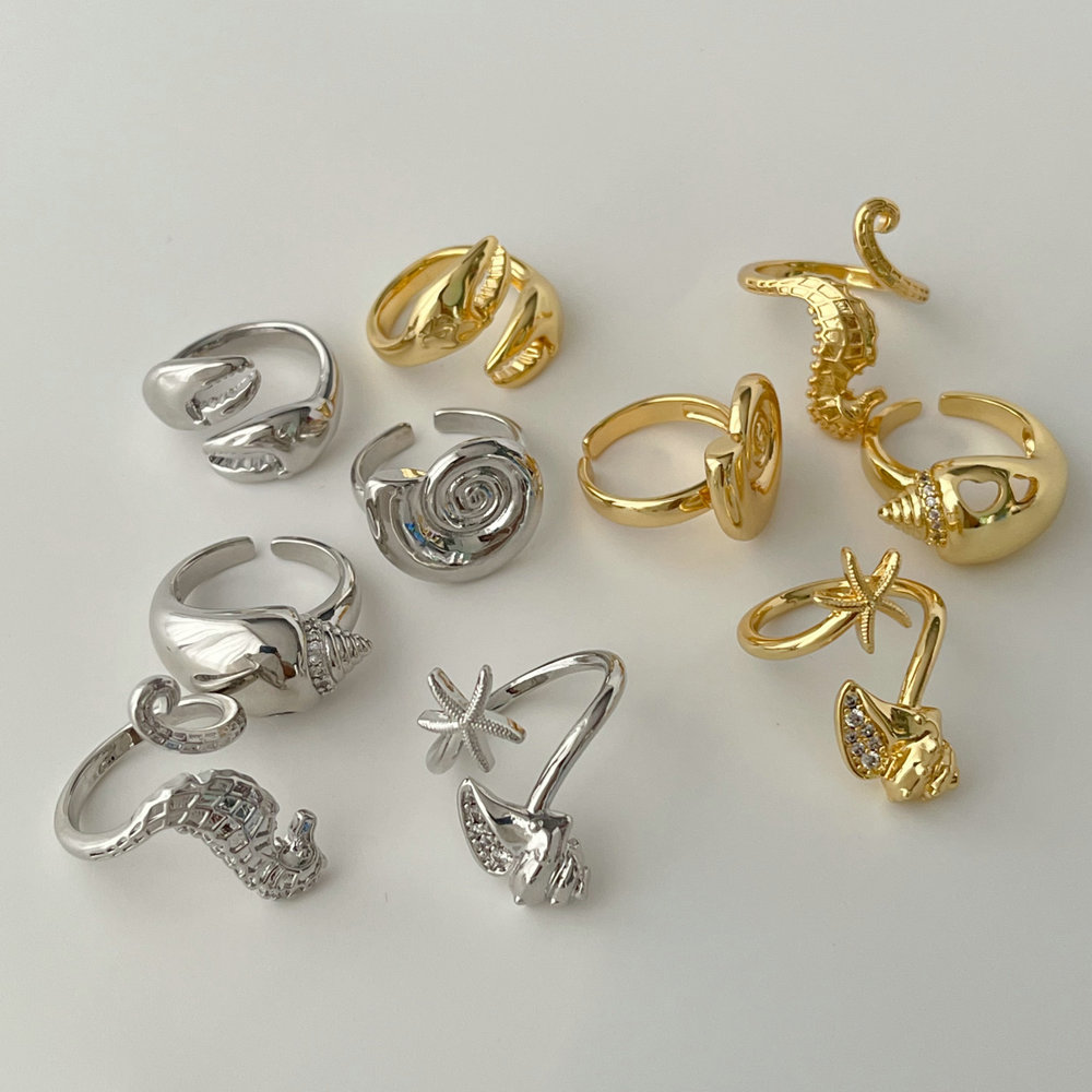 Summer collection snail star ring