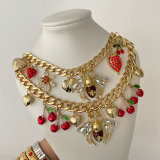 Chunky bee charm necklace