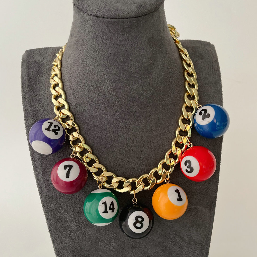 Chunky ball charm necklace
