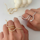 Pave zircon snake ring