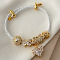 Pandora white heart pendant bracelet