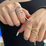 Pave zircon snake ring