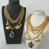 Chunky chain sea charm necklace