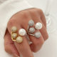 Pave pearl ball fan ring