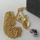 Chunky chain sea charm necklace