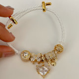Pandora white heart pendant bracelet