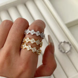 Pave zircon flower ring