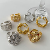 Pave zircon flower ring