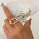 Pave zircon two tone ring