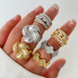 Pave zircon flower ring