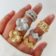 Pave zircon flower ring