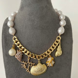 Chunky cherry charm necklace