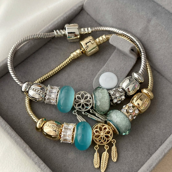 Pandora blue pendant bracelet