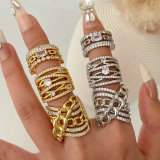 Pave zircon cross ring