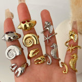 Summer collection snail star ring