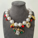 Glass pearl bee necklace