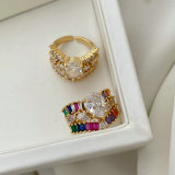 Pave zircon colorful ring