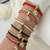 leather bracelet with lion charm