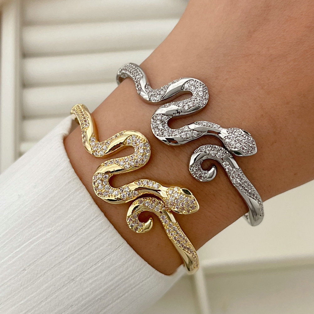 Pave snake bangle