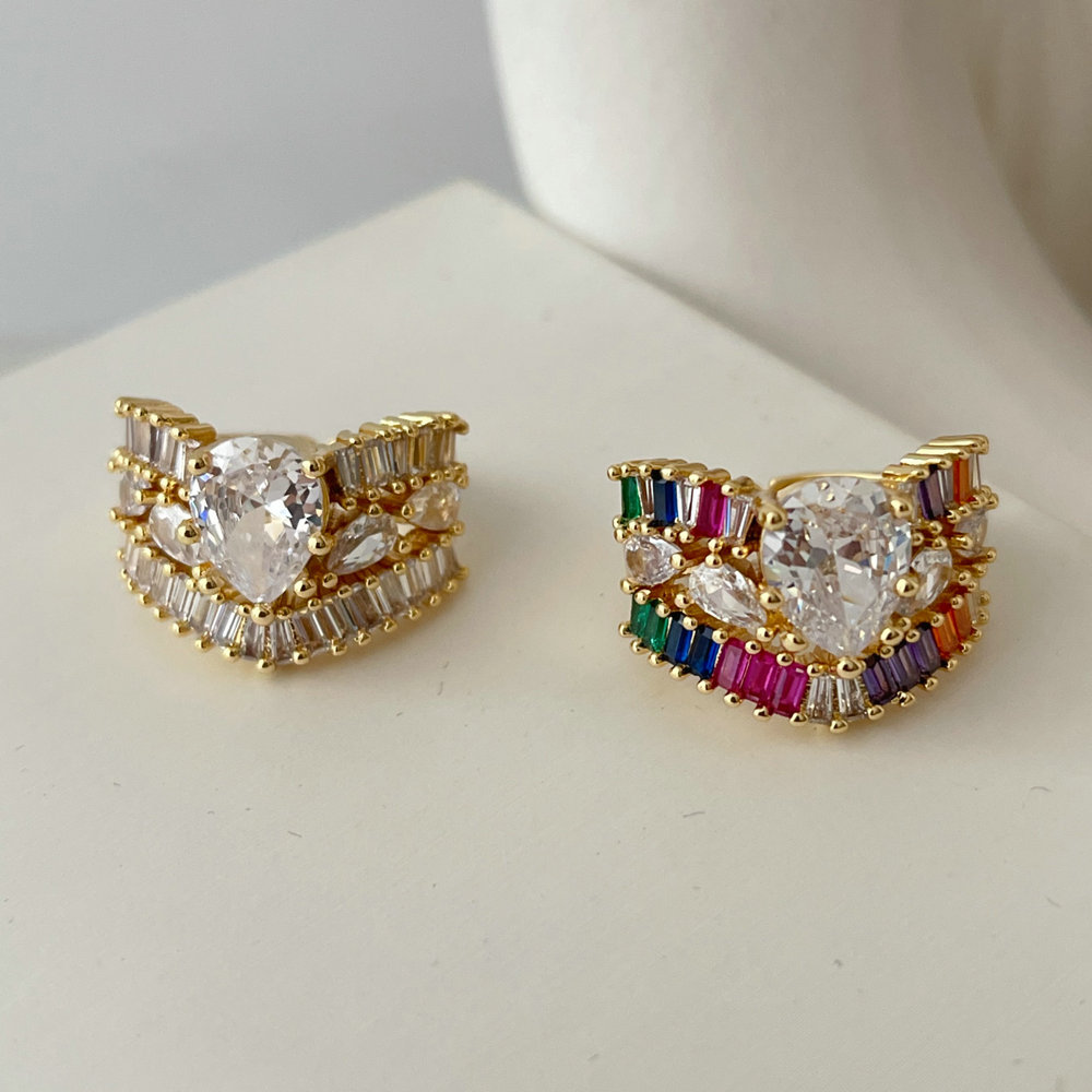 Pave zircon colorful ring