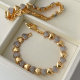 Pave zircon two tone heart bracelet