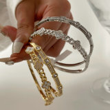 Pave zircon clover bangle