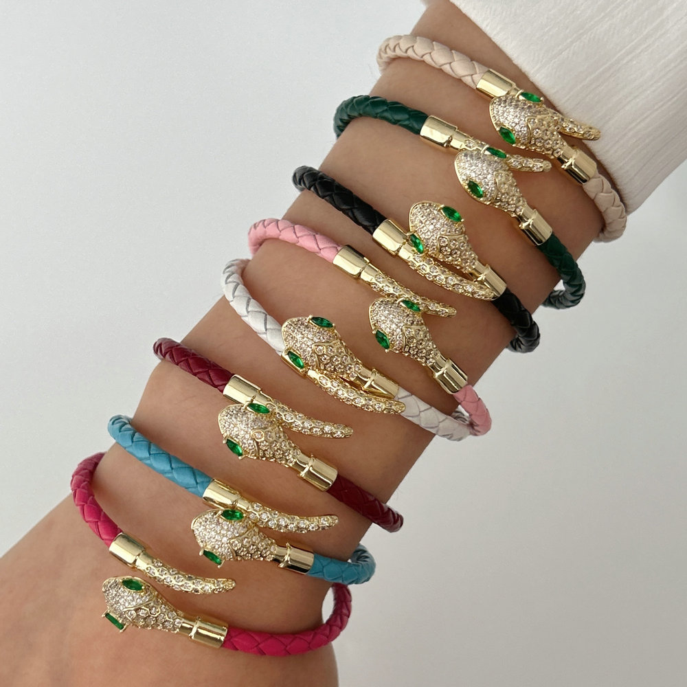 Leather snake bracelet