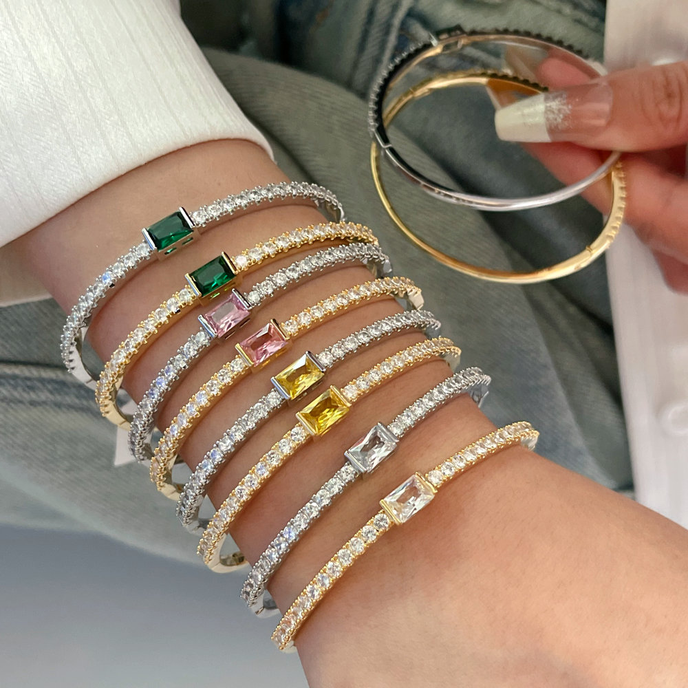 Simple thin teenis bangle