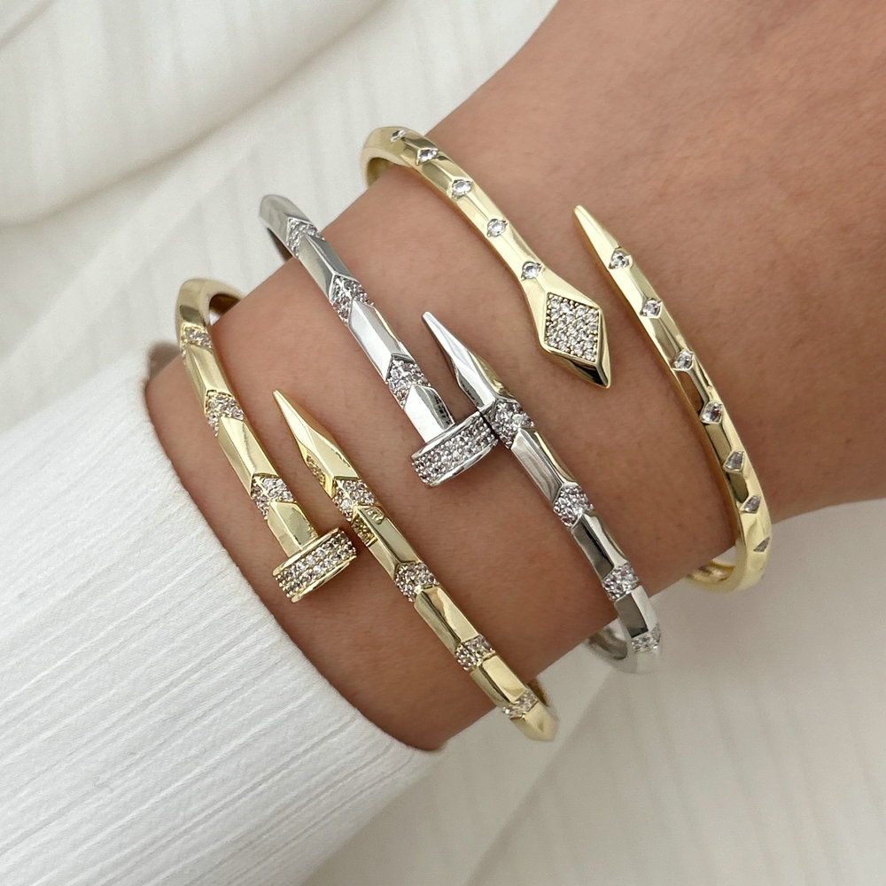 Pave zircon snake bangle