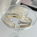 Pave zircon snail bangle