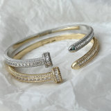 Pave zircon snail bangle