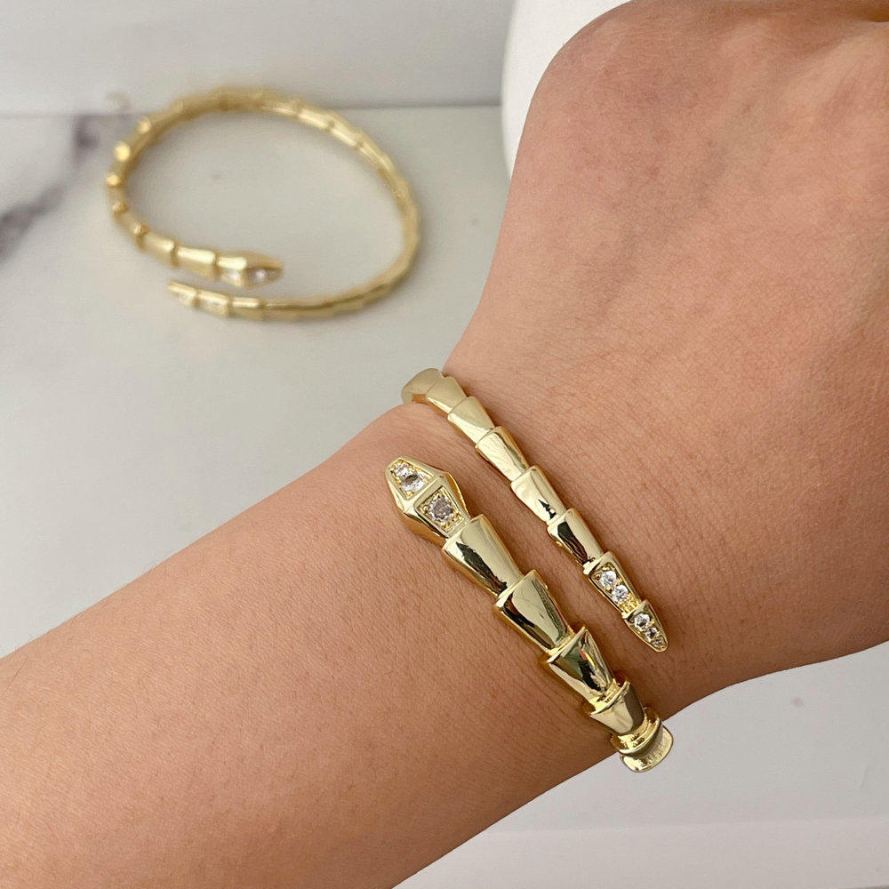 Pave snake bangle