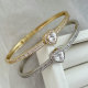 Pave zircon heart bangle