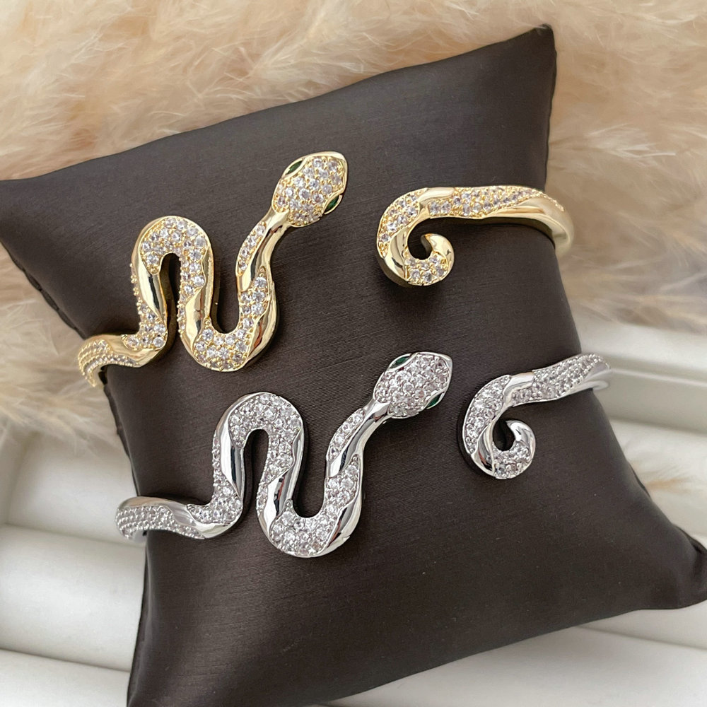 Pave snake bangle