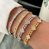 Pave zircon clover bangle
