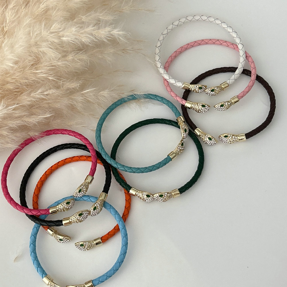 Leather snake bracelet