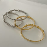 Pave zircon clover bangle