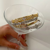 Pave zircon clover bangle