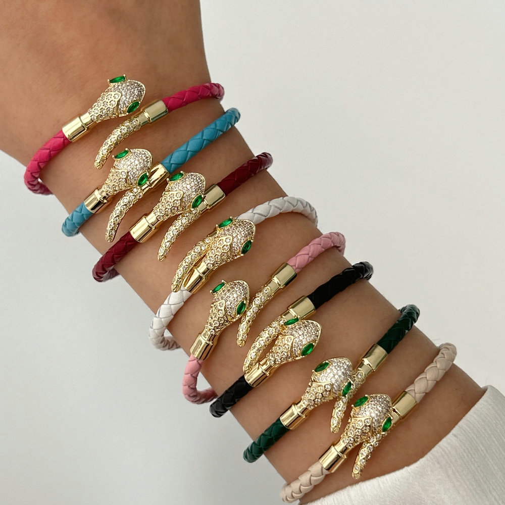 Leather snake bracelet