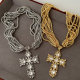 Chunky chain necklace with cross pendant