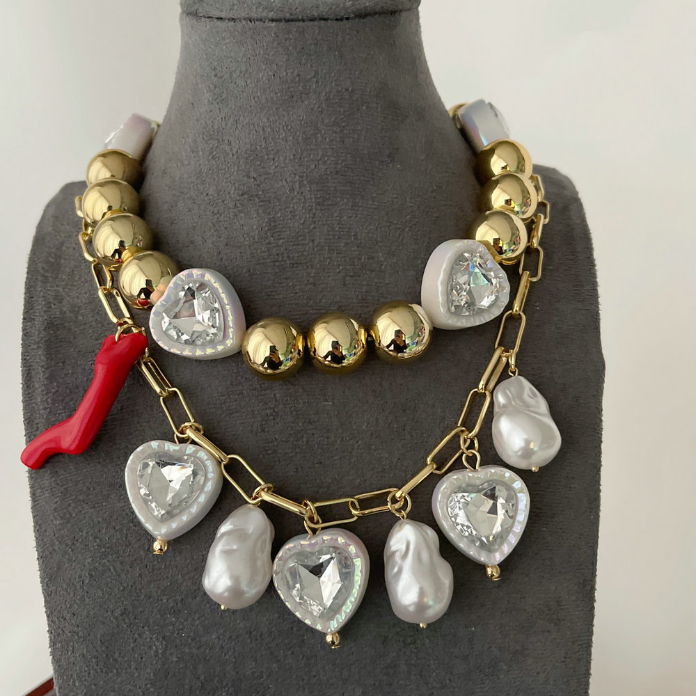 Layer heart necklace
