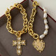 Acrylic necklace with cross pendant